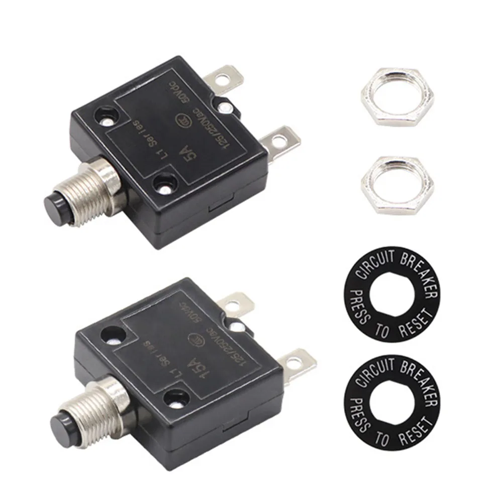

2 шт. DC50V AC125-250V 30A кнопка сброса автоматический выключатель термозащита от перегрузки аксессуары для электрооборудования