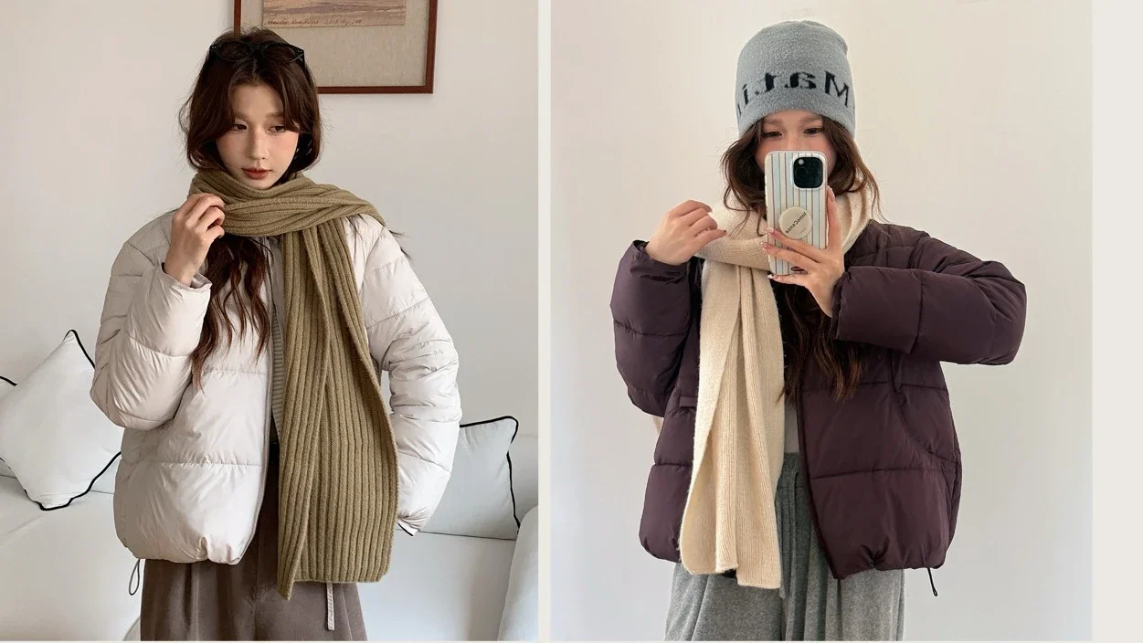2026 Winter Women's Jacket Korean Patchwork Zipper Stylish Parkas Minimalist Versatile Coat Warm O-Neck Cotton Padded Outerwear