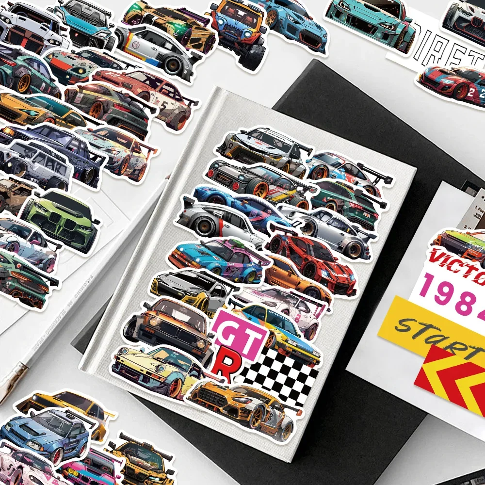 50PCS Retrofit Racing JDM Stickers Car Motorcycle Laptop Guitar Waterproof Graffiti Cool Sticker Decal Kid Classic Toys