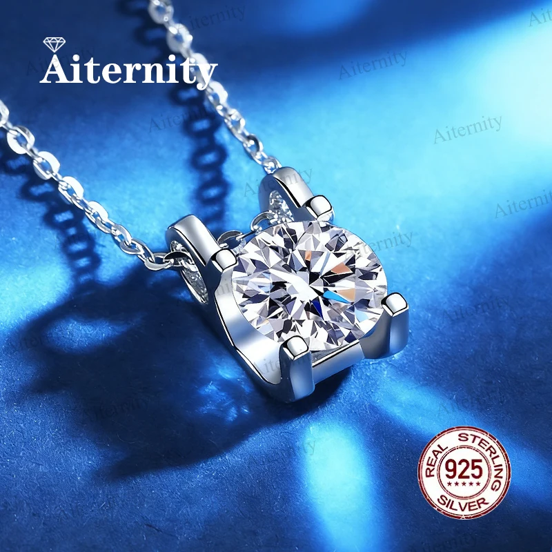 

Factory Price 1.0 Carat Multiple Moissanite and Zircon Wedding Pendant Luxury Wedding 925 Sterling Silver Necklace Jewelry