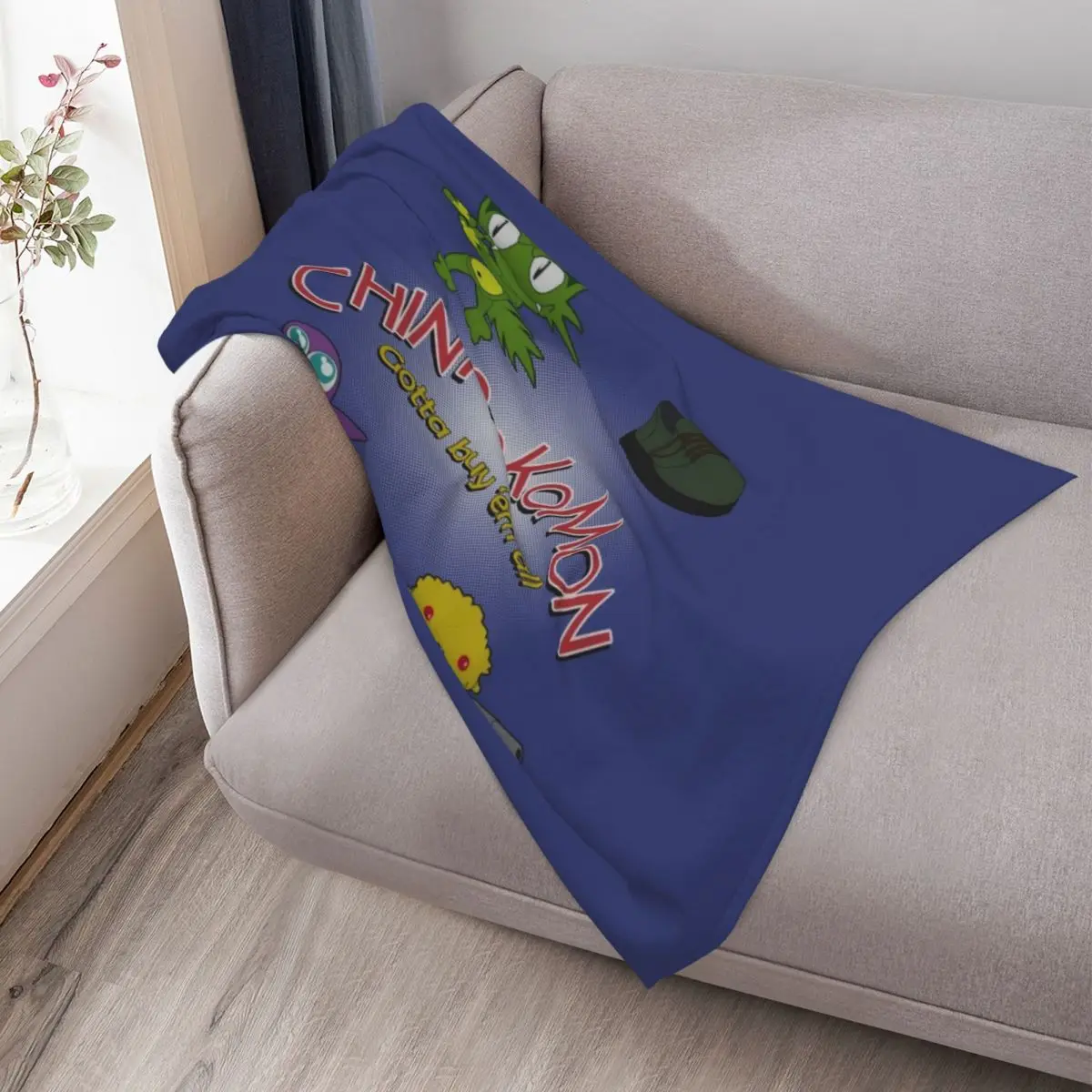 Chinpokomon - يجب شراء بطانية 'em all Throw للأريكة المزخرفة الفاخرة المصممة منقوشة ثقيلة للنوم #3
