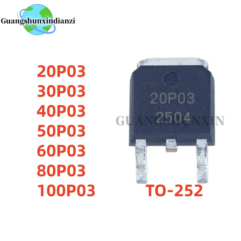 10PCS/LOT high-quality 100% NEW 20P03 30P03 40P03 50P03 60P03 80P03 100P03 TO-252 Best Quality In Stock