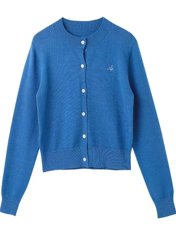 Bla round Ne سترة مشغولة من الصوف المرأة سليم صالح المطرزة Faionable بلوزة بسيطة الكورية Sle الخريف الموسم سترة صوفية #5