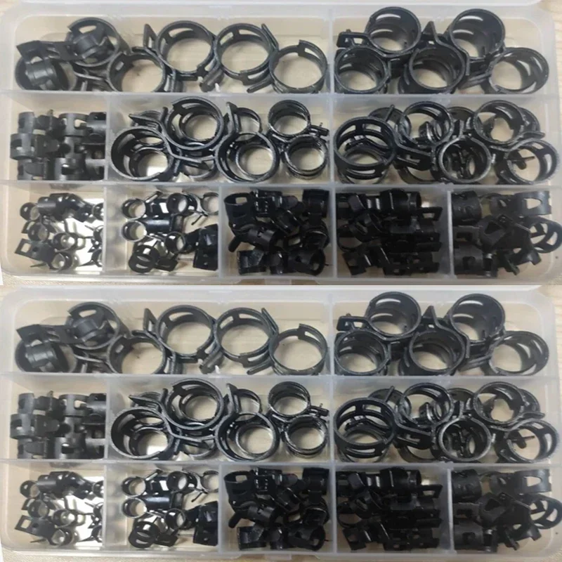 100Pcs Vacuum Spring Fuel Oil Water Black Hose Clip Pipe Tube for Band Clamp Metal Fastener M6 M7 M8 M9 M10 M11 M12 M14 M15M17