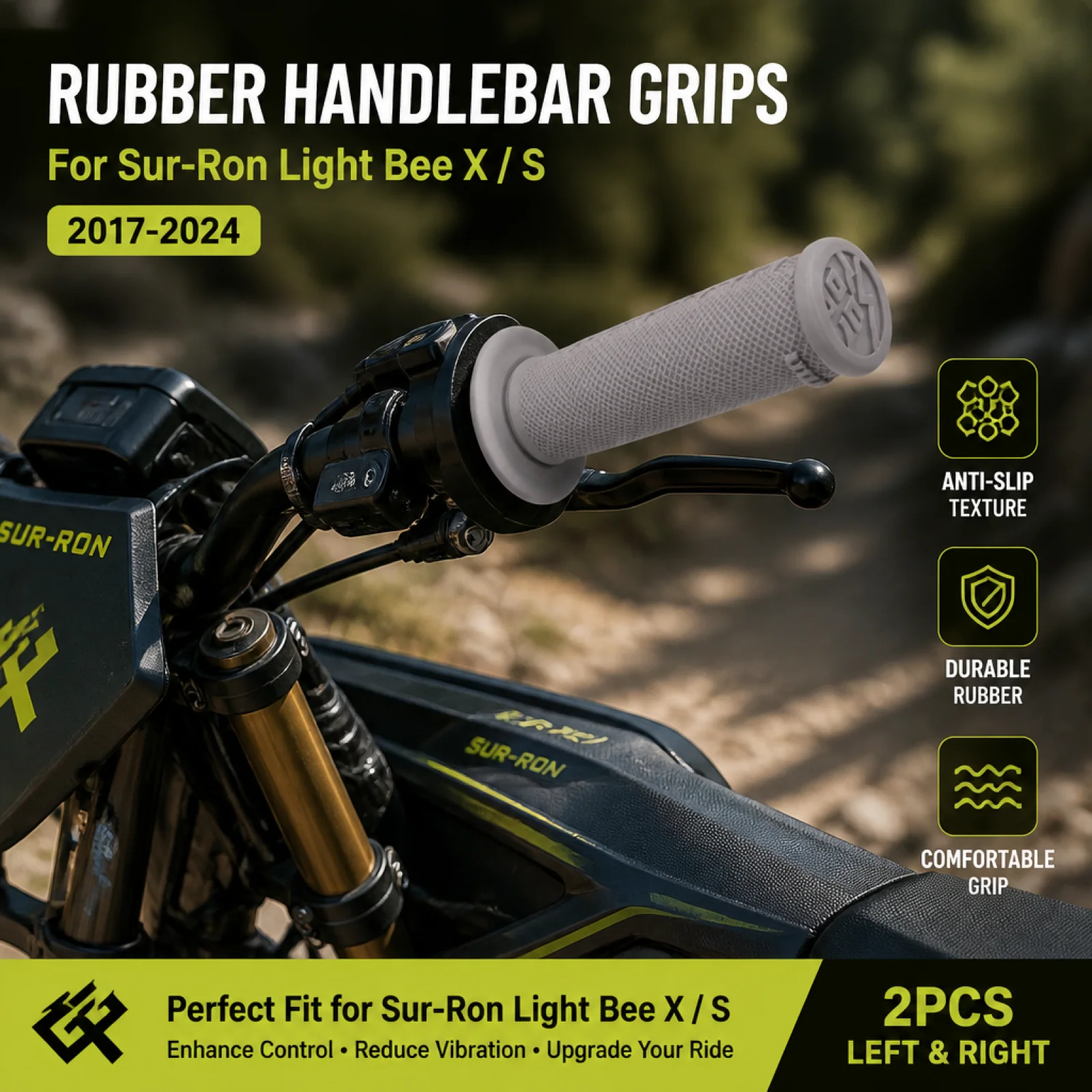 Motorcycle Handlebar Grips Non-Slip Motorcycle Hand Grips Textured for Motorcyclists, Riders, off-Road