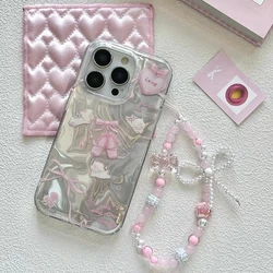 Flash Angel Lamb Bow Case For Samsung Galaxy S25 S24 S23 Ultra S22 S21 Plus S20 FE A55 A36 A14 A54 A15 A34 A25 A35 Phone Cover