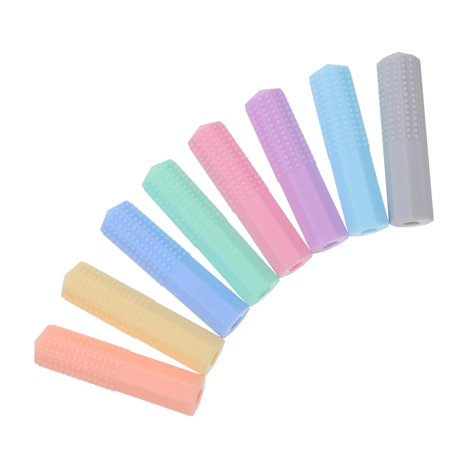 

8 Pcs Pen Cap Chewy Tubes for Sensory Kids Pencil Pattern Eraser Toppers Pencils Caps Charms Silicone Chew Toys Textured Design
