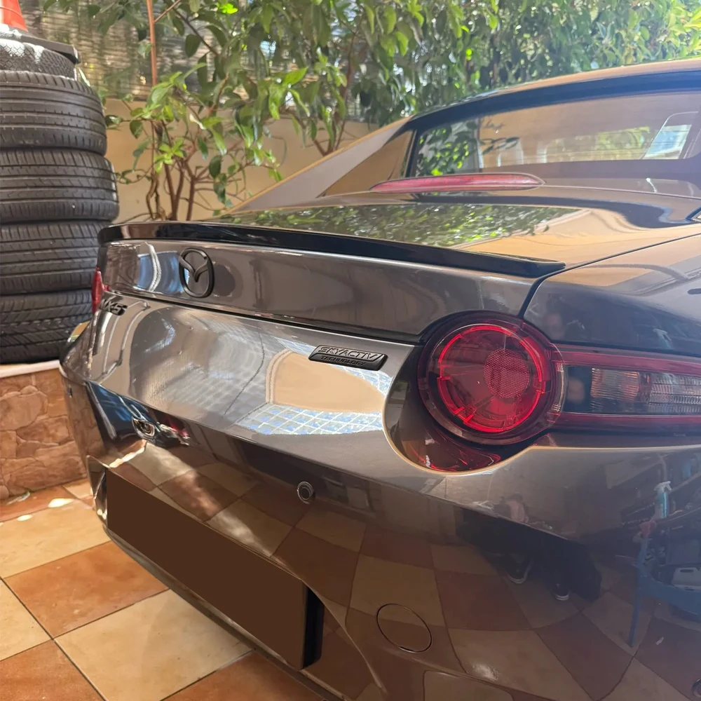 

For Mazda MX-5 Miata ND RF 2016-2024 Rear Trunk Lid Spoiler Wing Splitter Lip Tail Wing Decoration Gloss Black ABS Body Kit