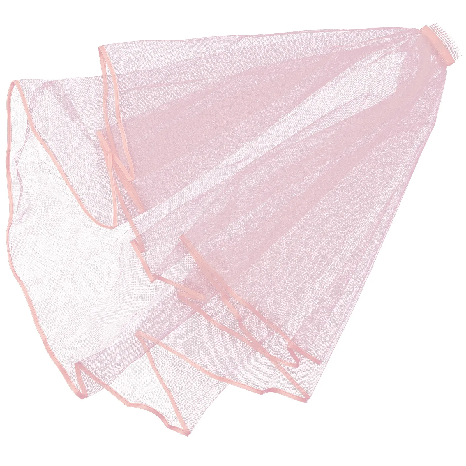 Elegant Short Bridal Veil Double Layer Satin Finish Lightweight Comfortable for Masquerade Tea Party Wedding Photography Decor