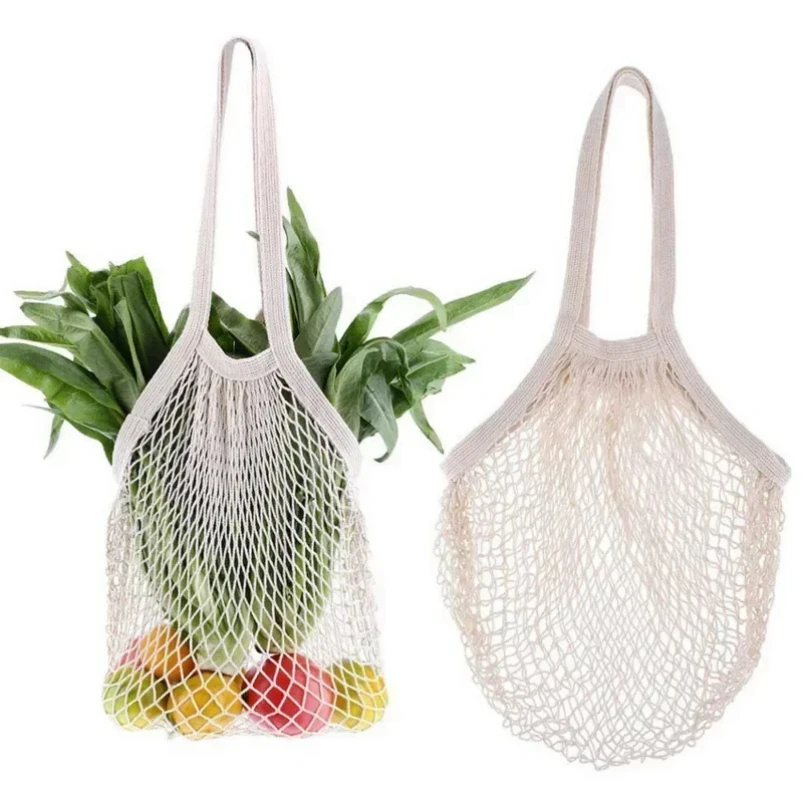 

1Pc Portable Mesh Bag Environmentally Friendly Woven Shopping Bag Grocery Storage Bag Kitchen Fruit Vegetable Storage Tool
