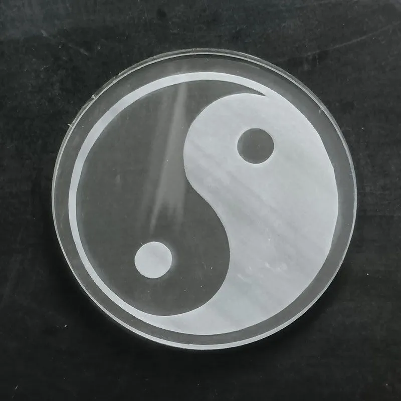 New Acrylic Yin Yang Coaster 10 Cm Transparent Heat Resistant Chinese Style Tray
