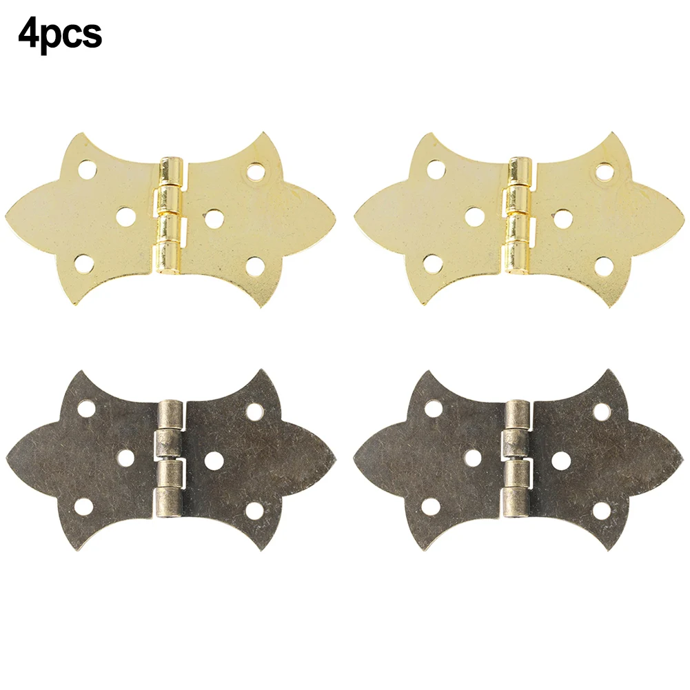 4 قطعة المفصلي زهرة معدنية العتيقة برونزية/الذهب صندوق خشبي خزانة باب خزانة بعقب مفصلات الأثاث الأجهزة 57*31 مللي متر