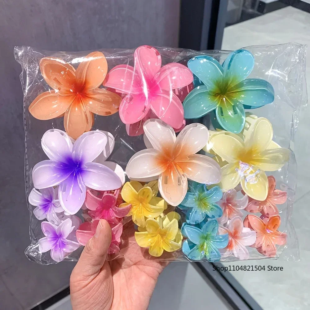 

18Pcs Egg Flower Hair Clips Gradient Candy Color Flowers Suitable for Daily Use Backcombed Ponytail Shark Clip Hair Accessories