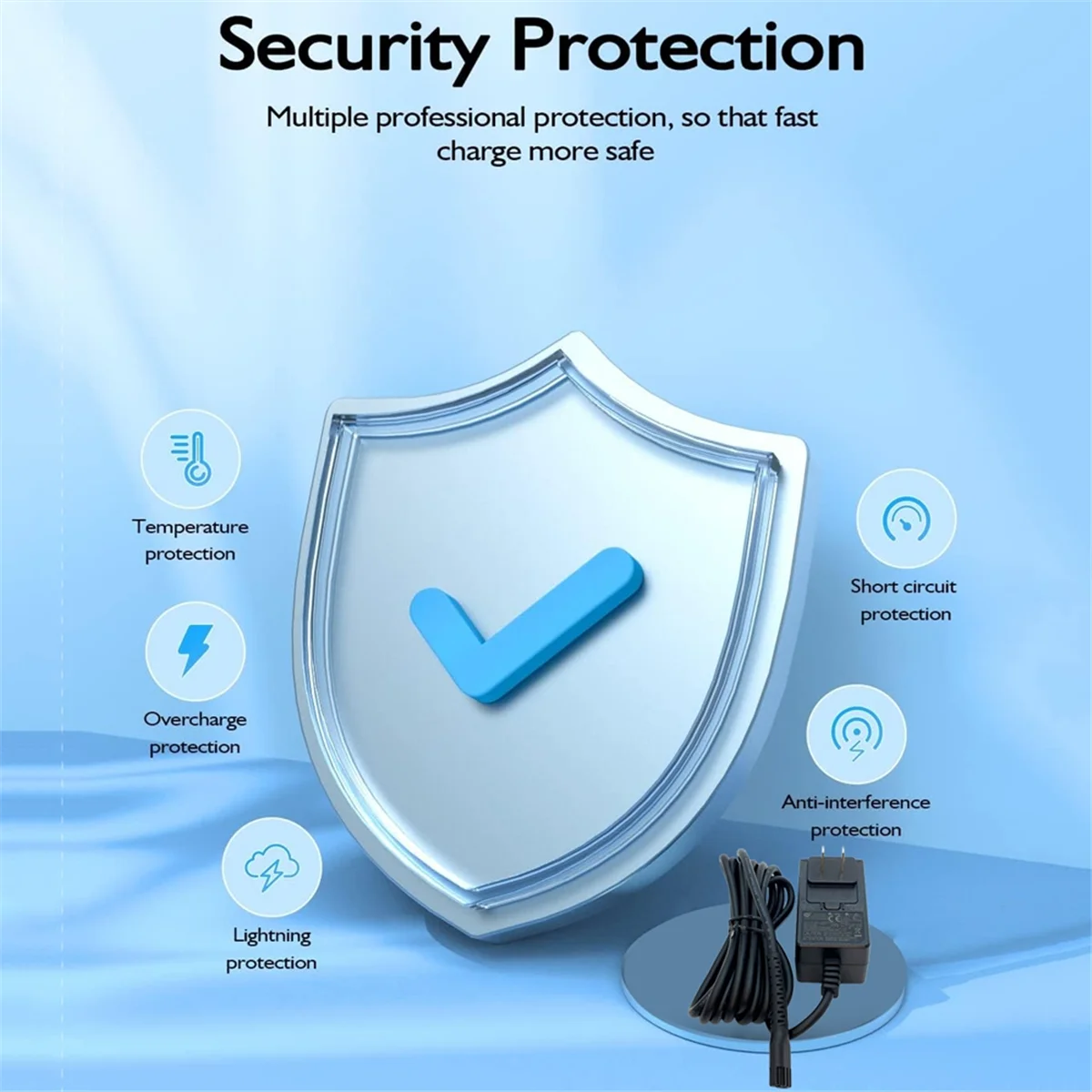 Abkb cortador de cabelo adaptador cabo alimentação para 8148 /8504 /8591 /8509 /2241 /2240 /8171 barbeador aparador carregador plugue da ue