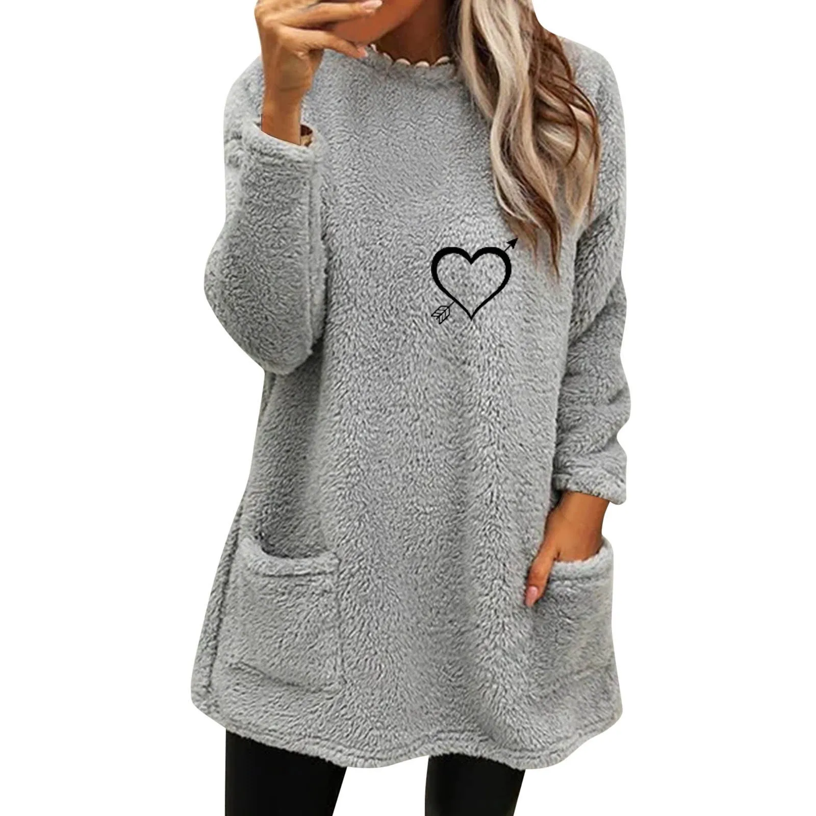 Sweat à capuche long en coton pour femme, veste en laine adt, pull léger, manteau d'hiver