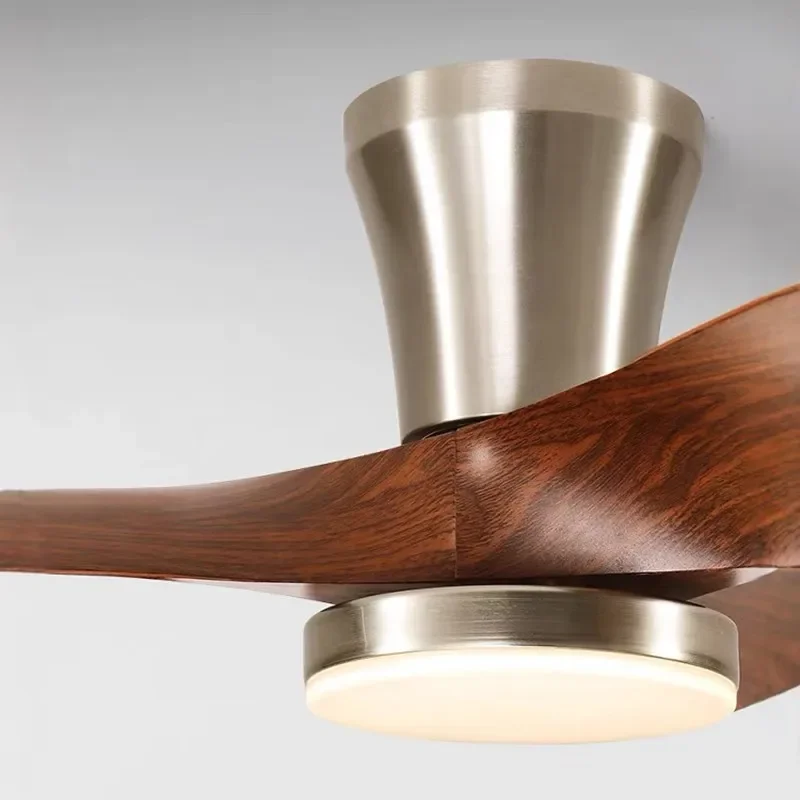Modern Silent integrated Bedroom Ceiling Fan Lamps Retro Wood Dining Room Living Room High Wind Power Remote Ceiling Fan Lights - Image 5