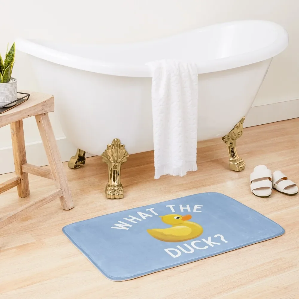 Cute Rubber Duck Funny Quote What The Duck Lover Gift Bath Mat Hallway Carpet Entrance Doormat Bathroom Use Water Absorbent Mat