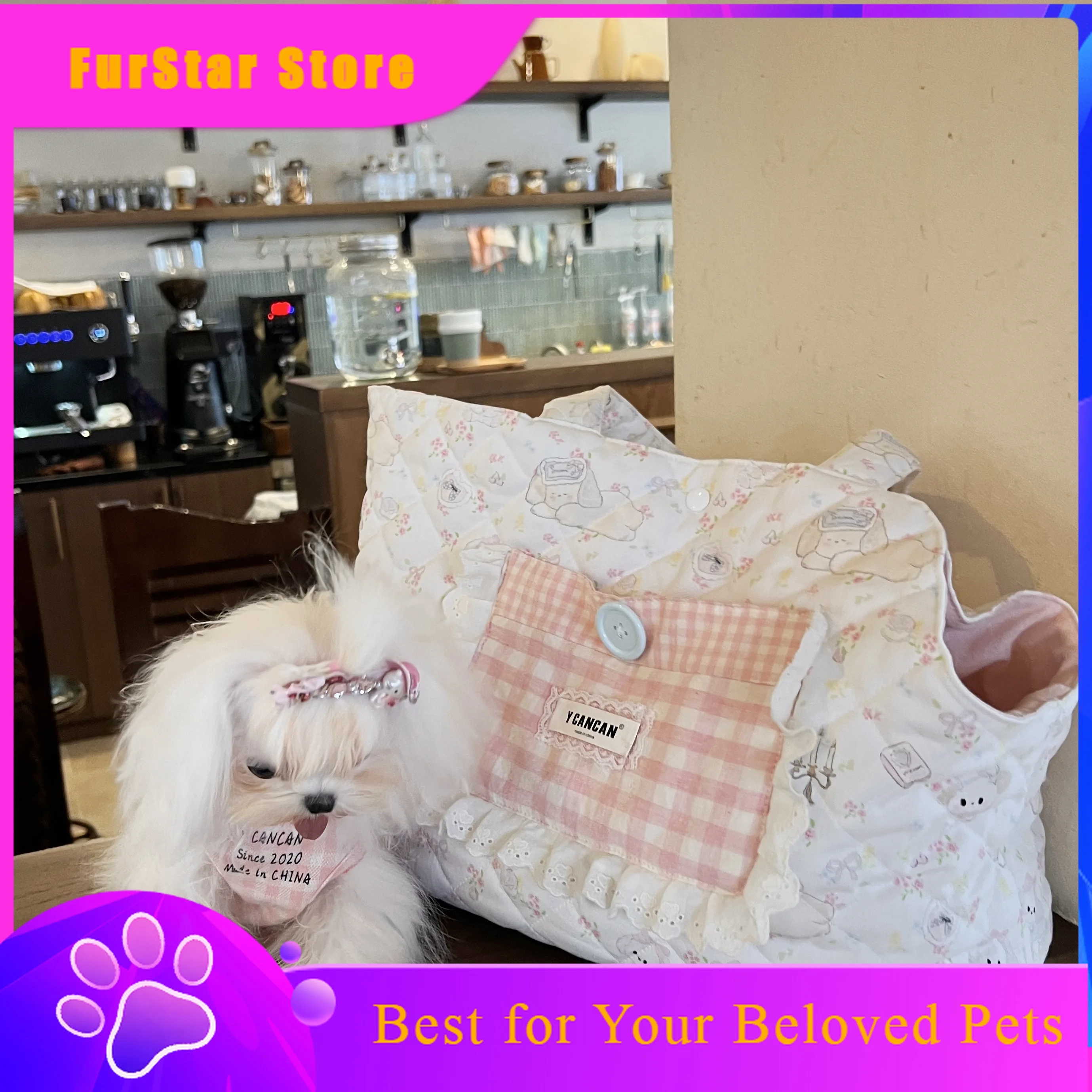 FurStarSweet Pink Plaid Pet Handbag Small Dog Carrier Bag Pomeranian Chihuahua Yorkshire Terrier Puppy Carriers Dogs Accesorios