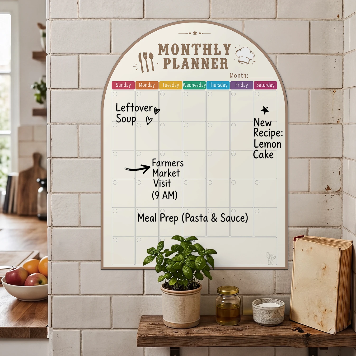 Reusable Dry Erase Planner Board Self‑Adhesive 30×40cm Weekly Monthly Schedule Organizer for Household Classroom
