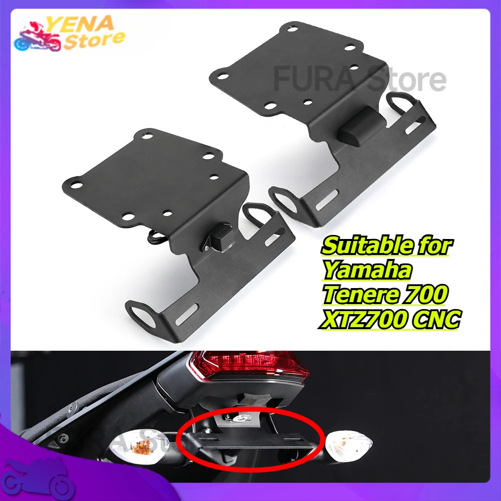 

Motorcycle rear fairing muffler license plate bracket registration number frame fixer suitable for Yamaha Tenere 700 XTZ700 CNC