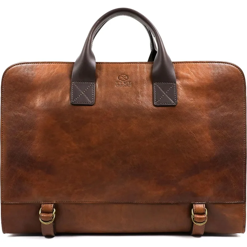 Leather Briefcase for Laptop Attache Case Messenger Bag for Men and Women