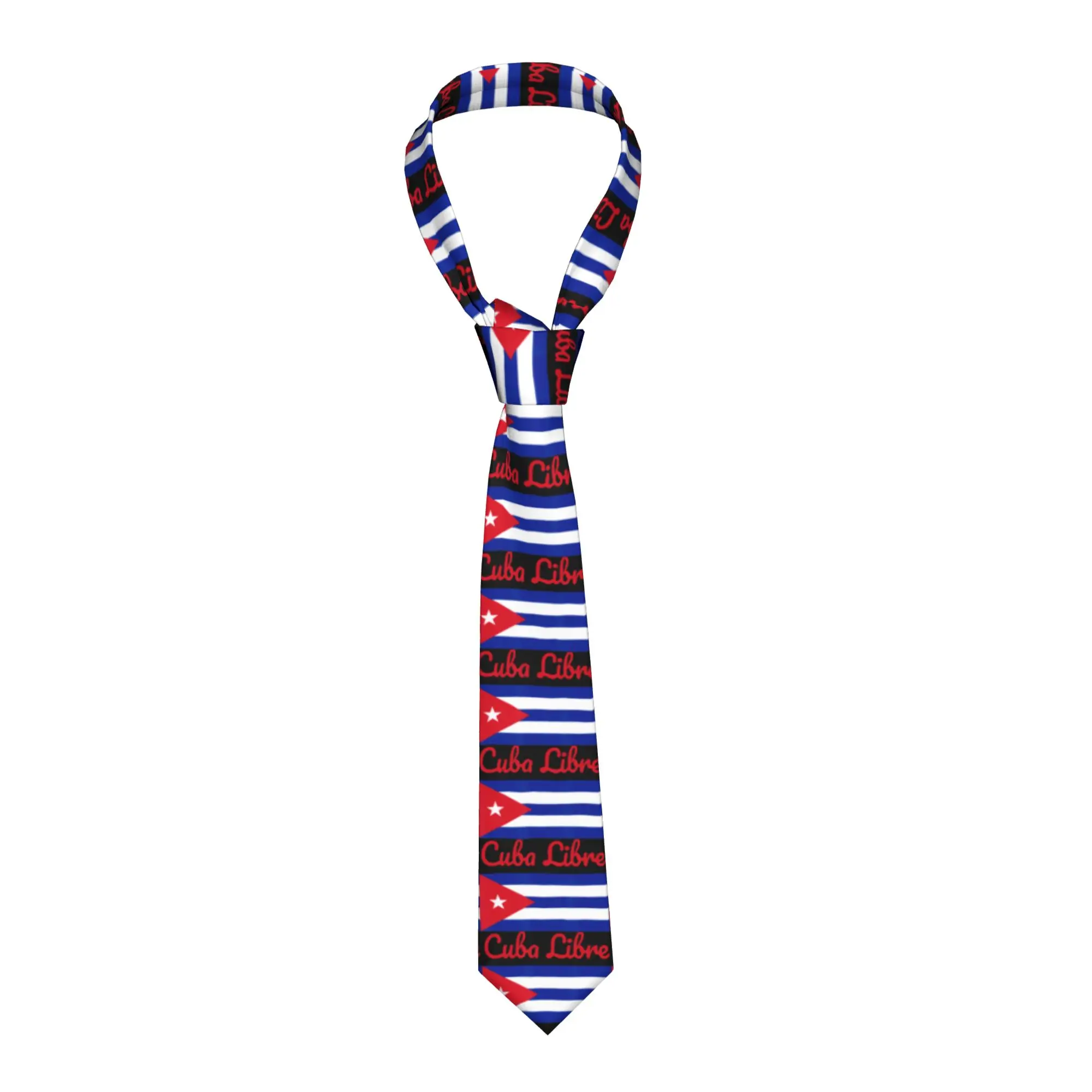 Mens Tie Cuba Libre Cuban Flag (2) Neck Ties  Cool Fashion Collar Tie Custom Daily Wear Party Quality Necktie Accessories