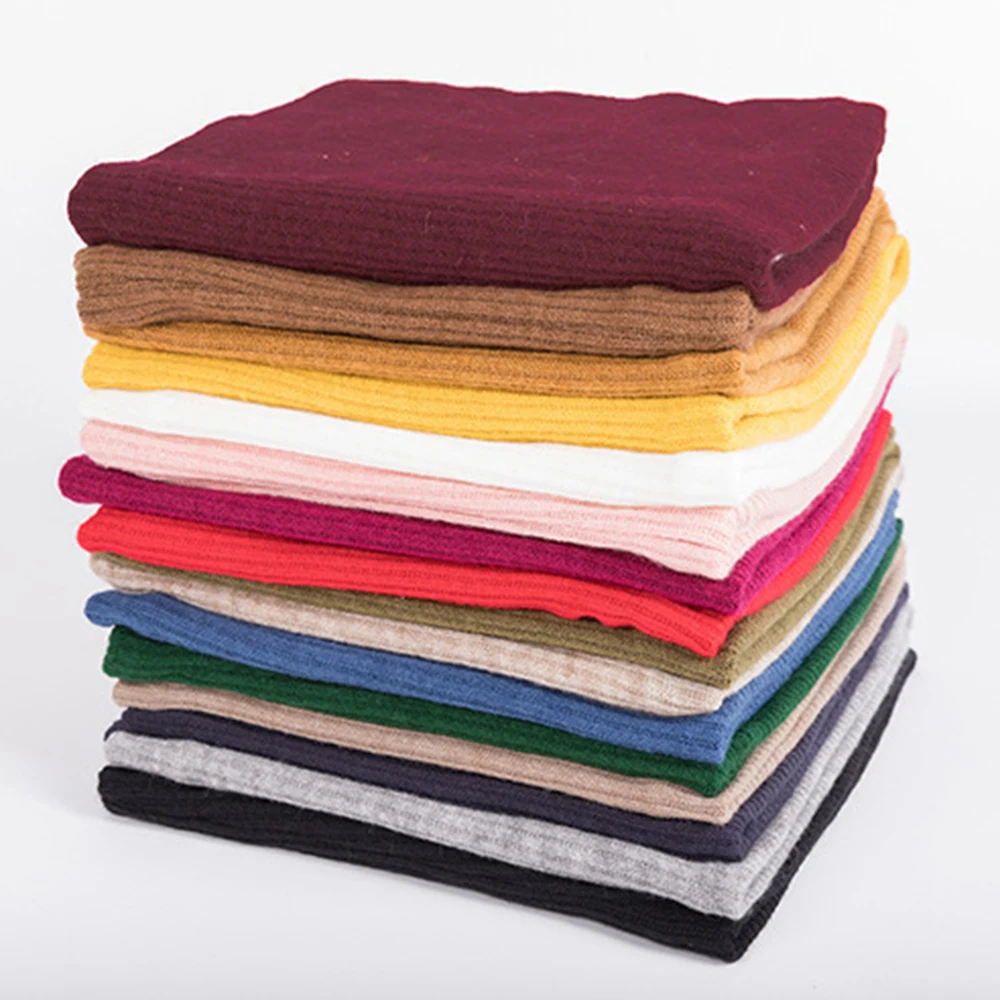 Winter Scarf For Women Men Thicken Wool Knitted Scarf Outdoor Keep Warm Snood Scarfs Ring Solid Color Ski Climbing Neck Warmer