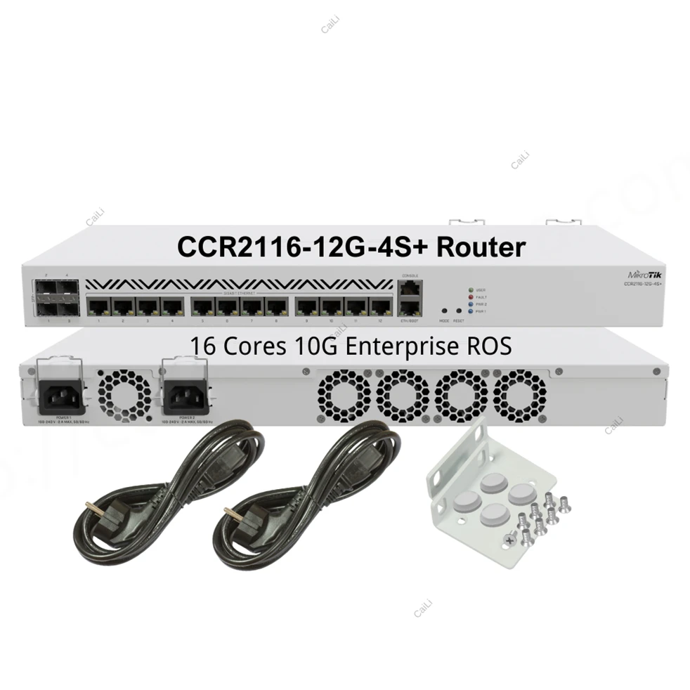 

Mikrotik CCR2116-12G-4S+ 16-ядерный 10G Enterprise ROS 16G DDR4 16-ядерный процессор 2 ГГц 10G SFP+ M2 PCIE SLOT двойной - резервная мощность