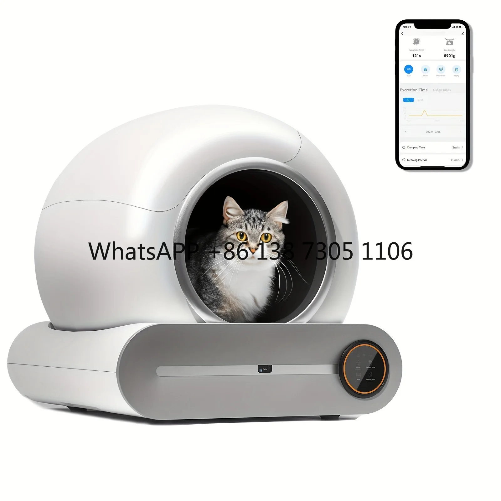 Large Capacity 65L 9L Automatic Cleaning Robot Cat Litter