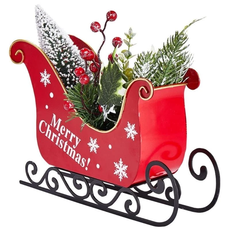 L9NB Multifunction Sleigh Car Ornament Decorative Holiday New Year Decoration