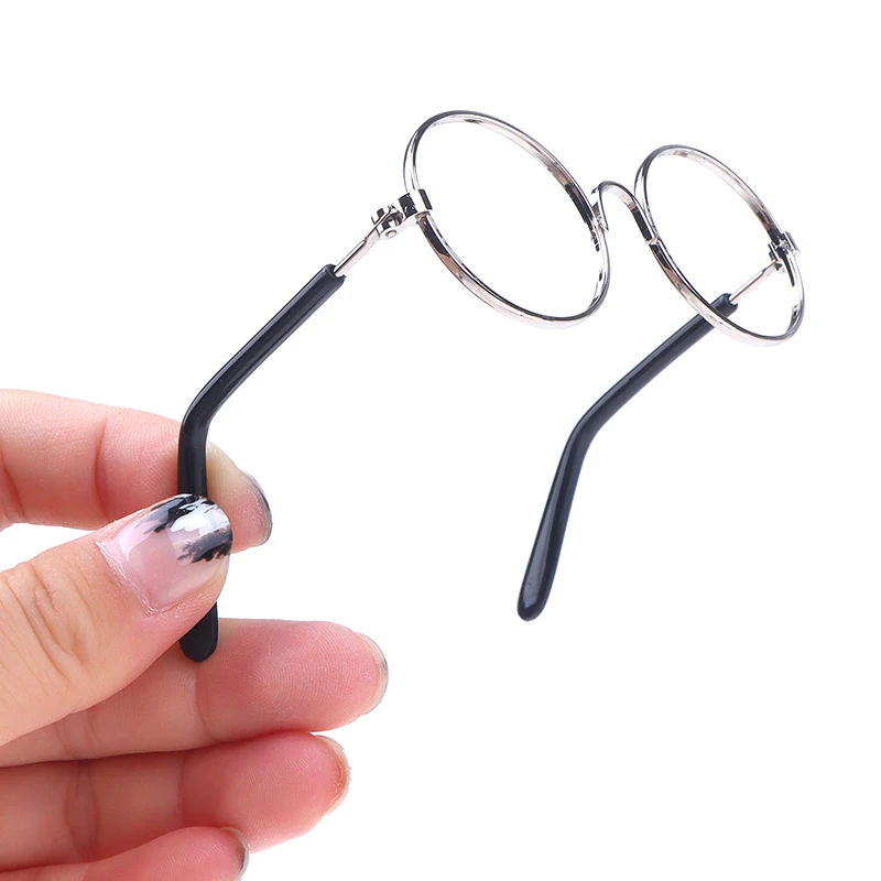 DIY Doll Dressing Accessories High Quality 20cm Dolls Glasses 3 Color Round Frame Lensless Eyewear Toy Miniature Eyeglasses