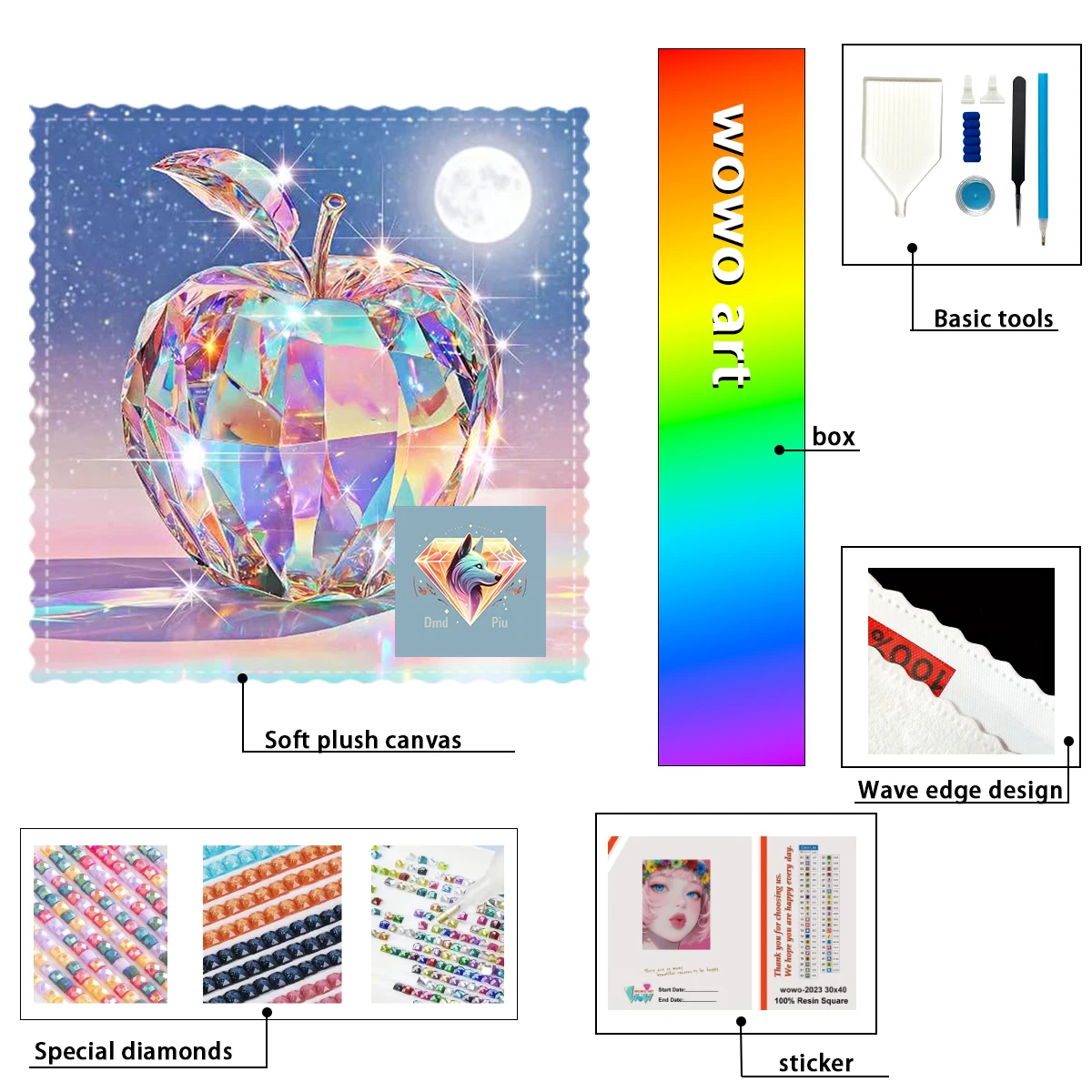 

【Piu Diamond Art】Стразы Fragilidad Crystal AB, стразы FD, идеальные стразы из смолы