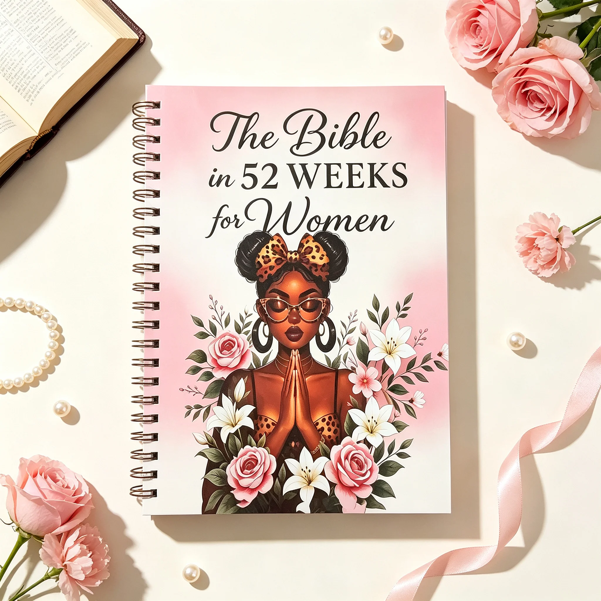 Black Women's Christian Journal 52 Week Bible Reading Plan Religious Workbook for Ladies - the Bible in 52 Weeks
