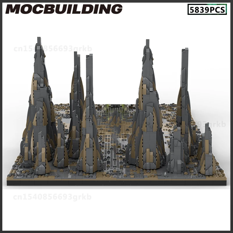 MOC Building Block Film Scene Modular Rock Sand Battlefield Model DIY Brick Assemble Toy Collection Christmas Gifts Presents