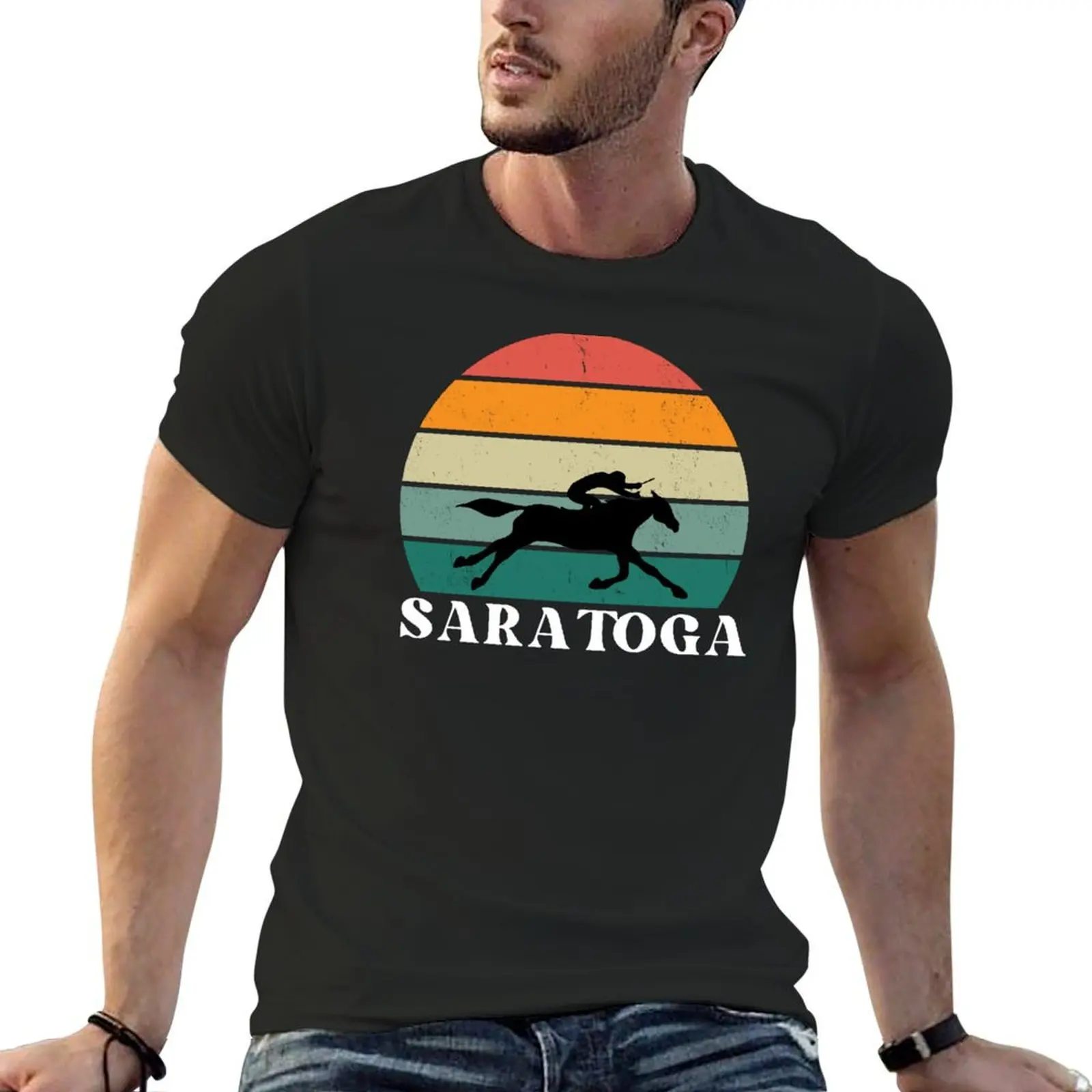 

Saratoga race track T-Shirt vintage anime shirt custom shirt graphic tee shirt T-shirts for men cotton