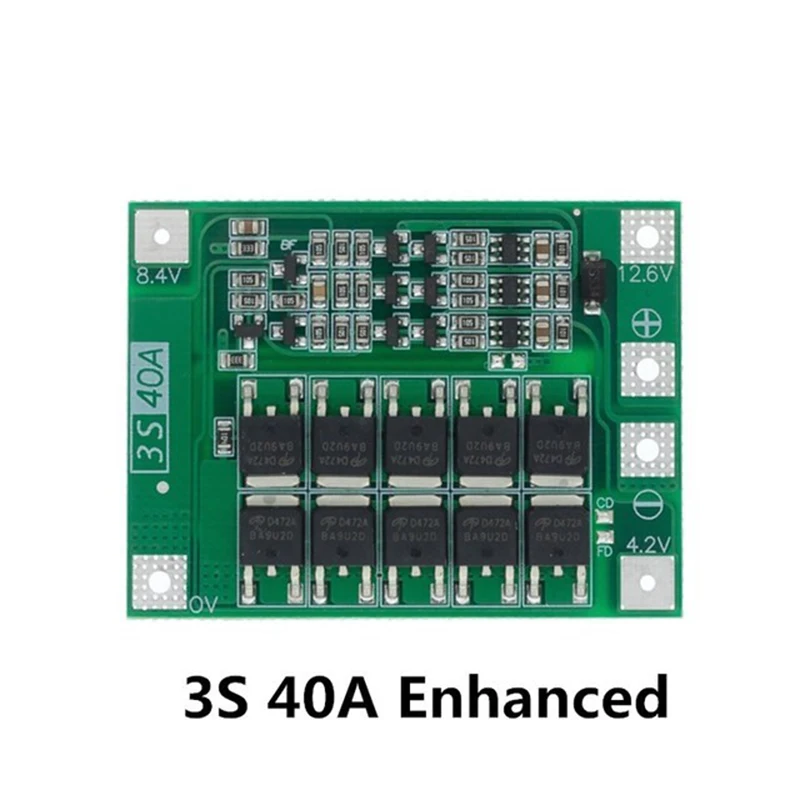 3 strings of 11.1V12.6V18650 lithium battery charger board balance/enhanced version 40A can start electric drill