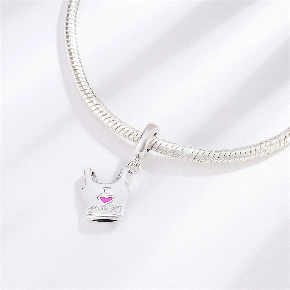 Pan Charms Original Sport Vest Dangle Charm Bracelet Pendant Jewelry