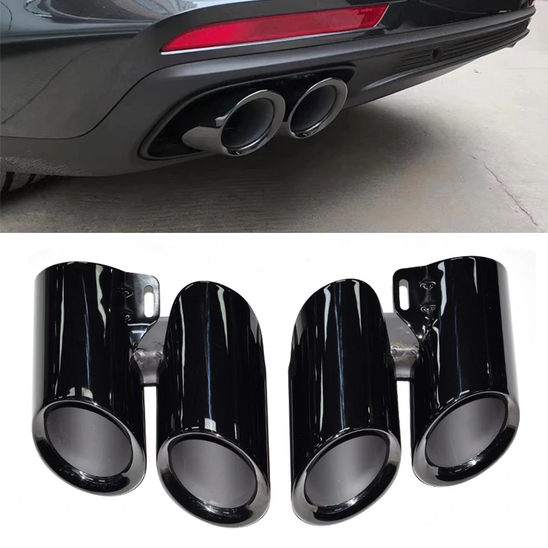 For 2018 to 2024 Porsche Paramela 971 Exhaust Pipe Upgrade GTS Stainless Steel Black Muffler Tip Nozzle