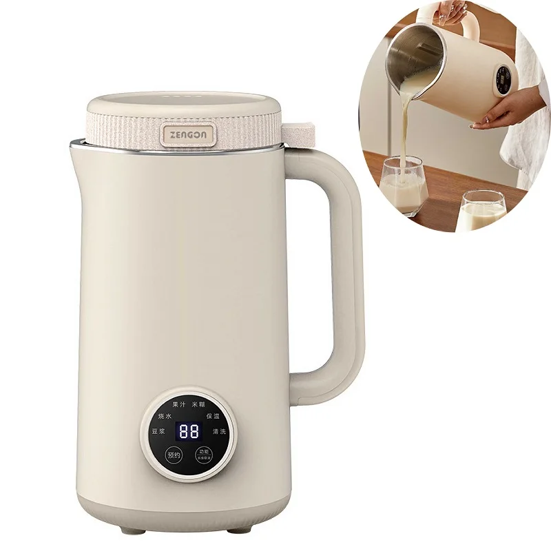 800W Smart Reservation Soy Milk Maker Electric Juicer Portable Blender Home Automatic Heating Soy Milk Maker Filter-free 1000ml