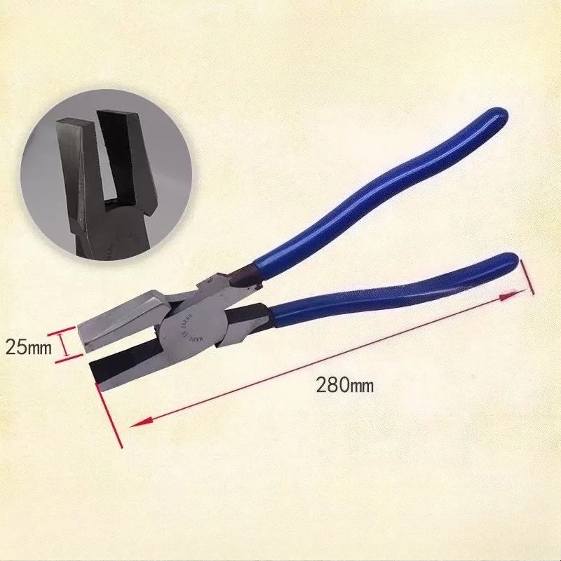 12'' Professional Glass Tile Nippers for 8-19mm Glass, Mending Breaking Cut Running Pliers