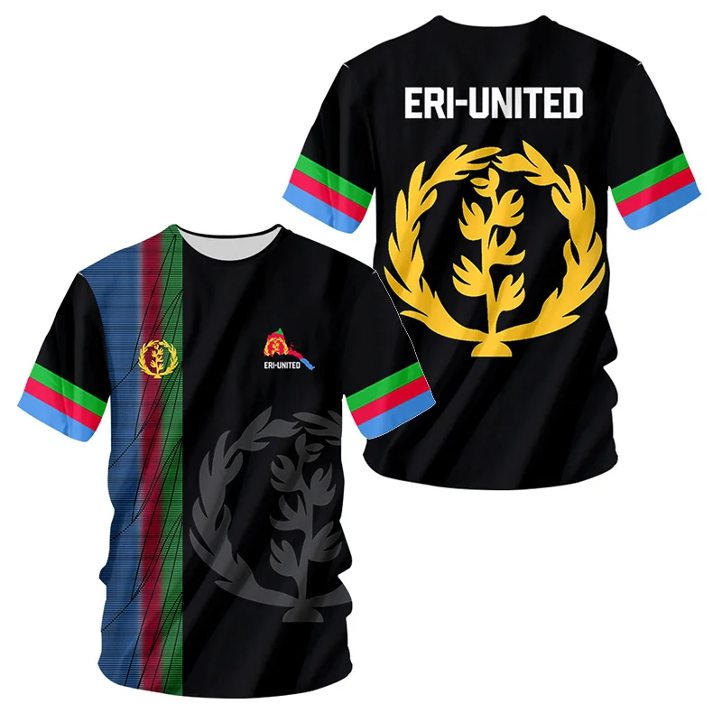 Äthiopische Flagge, 3D-Druck, Sport, schnell trocknend, atmungsaktiv, Herren-T-Shirt, Outdoor-Streetwear, lässige Mode, Eltern-Kind-Kleidung