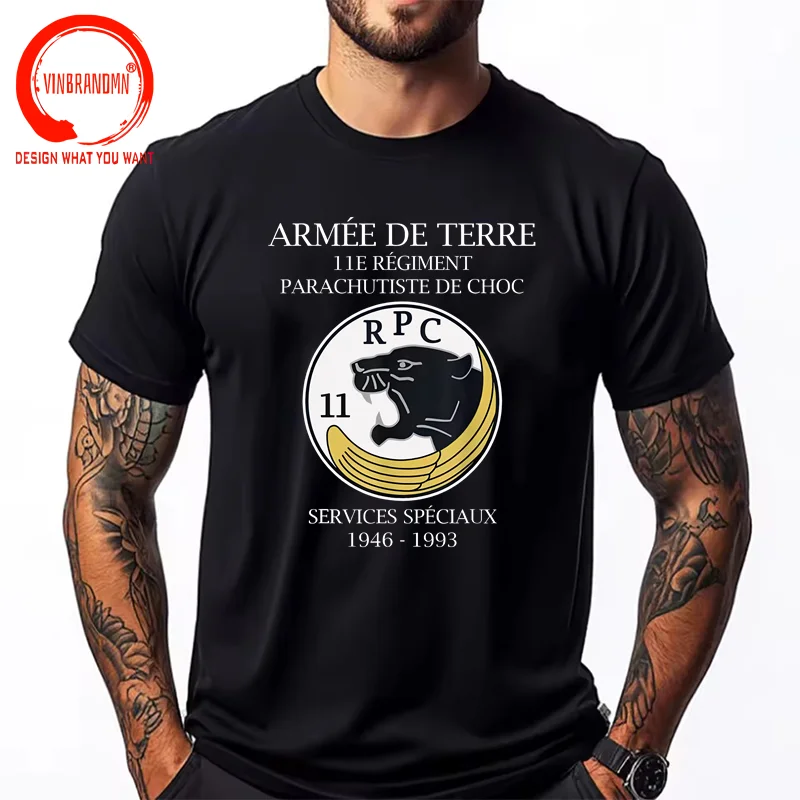 French Special Forces 11th Parachute Regiment Military T-Shirt Short Sleeve Casual Cotton O-Neck Summer TShirt Classic Tee shirt