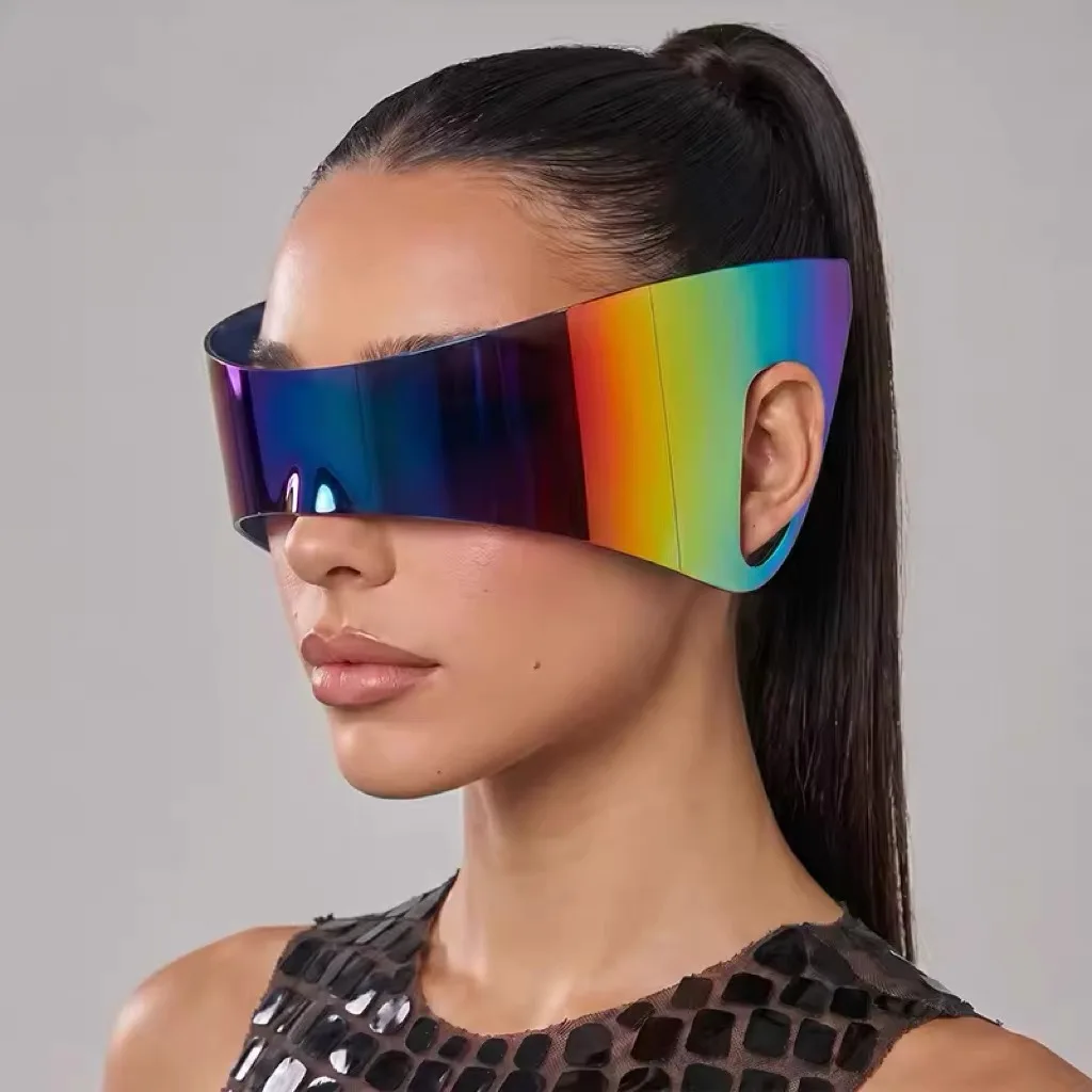 Y2K Luxury Brand Designer Oversized Rimless Sunglasses Women For Men Vintage Punk Sun Glasses Bird Nose Masked Cyberpunk Goggle - view 6