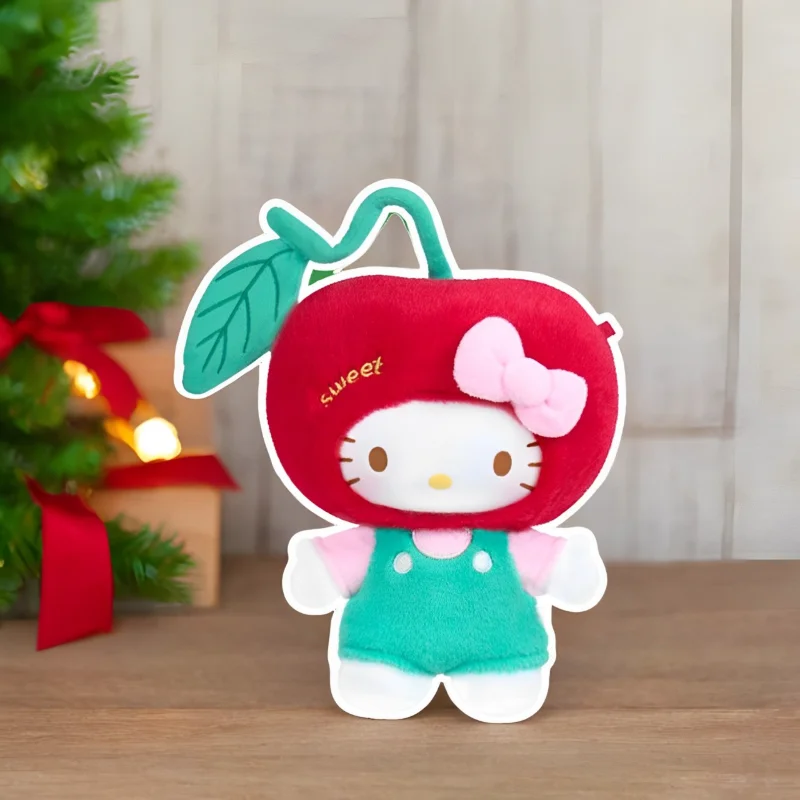 Toptoy Sanrio Hello Kitty Cherry Vinyl Velcro Overall Plush Decor Handmade Ornament Gift Birthday Housewarming Christmas Gift