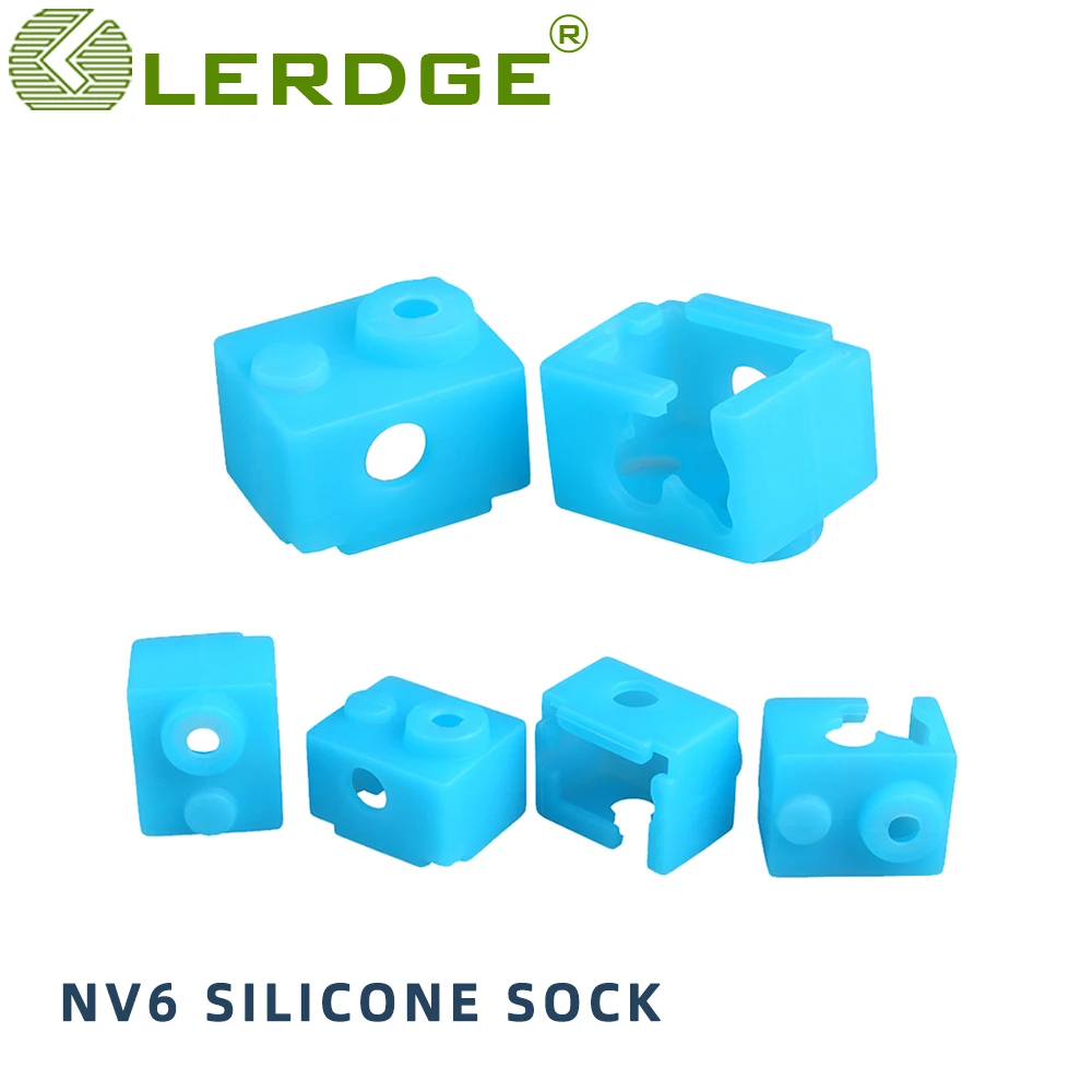 

LERDGE 3D Printer Parts V6 Silicone Sock Heated Block Use XCR-NV6 HeatingBlock Hotend Extruder Blue 1pc