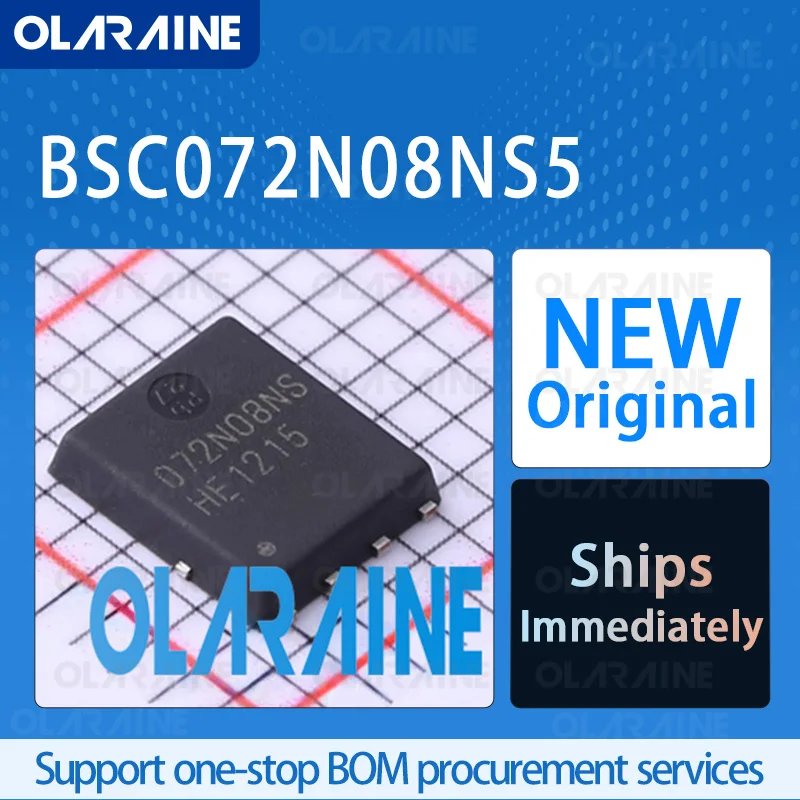 

5/10/100PCS BSC072N08NS5 TDSON-8 Original IC CHIP MOSFET RoHS N-Channel 1 Channel Vds-80 V Id- 74 A