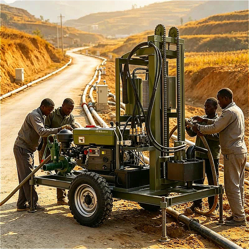 Wide Application Small Water Well Drilling Rig Portable Hydraulic 120m For Farm Garden Geological Survey Water Well Customized