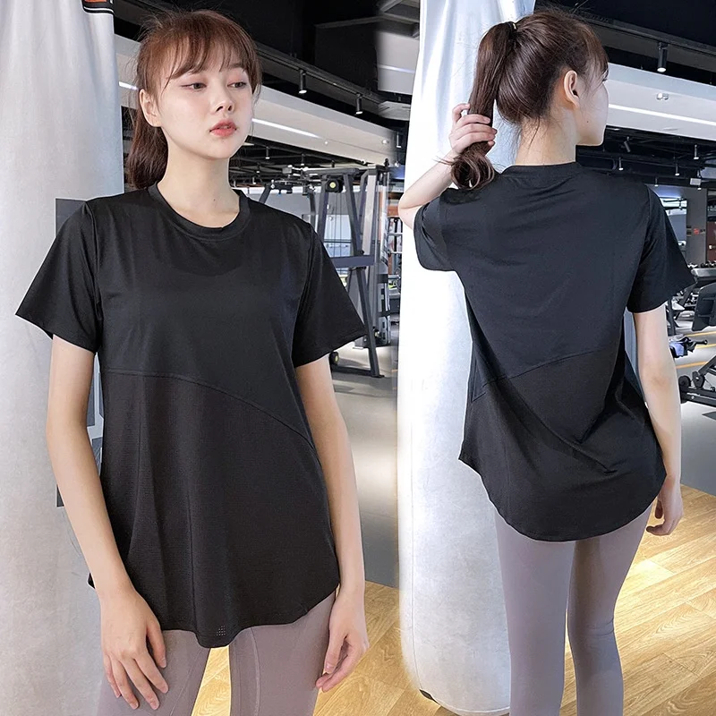 Ladies Sportswear Yoga Wear Sports Short-Sleeved T-Shirt Women\'s Fitness Top Breathable Blouse