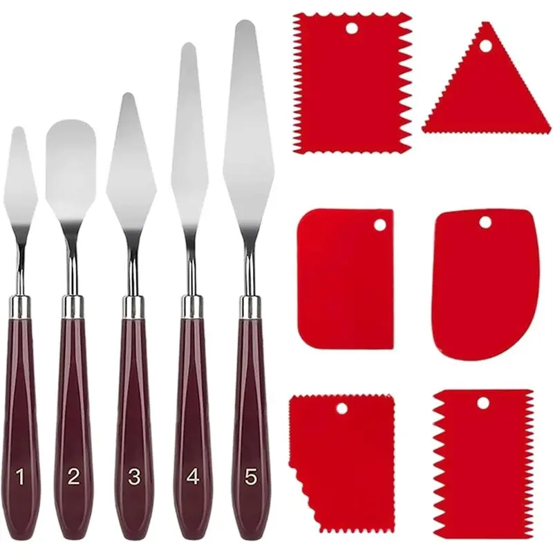 

ABZL Набор для акриловой живописи на холсте - 11 предметов, палитра, инструменты для смешивания цветов, инструменты для нанесения густой краски