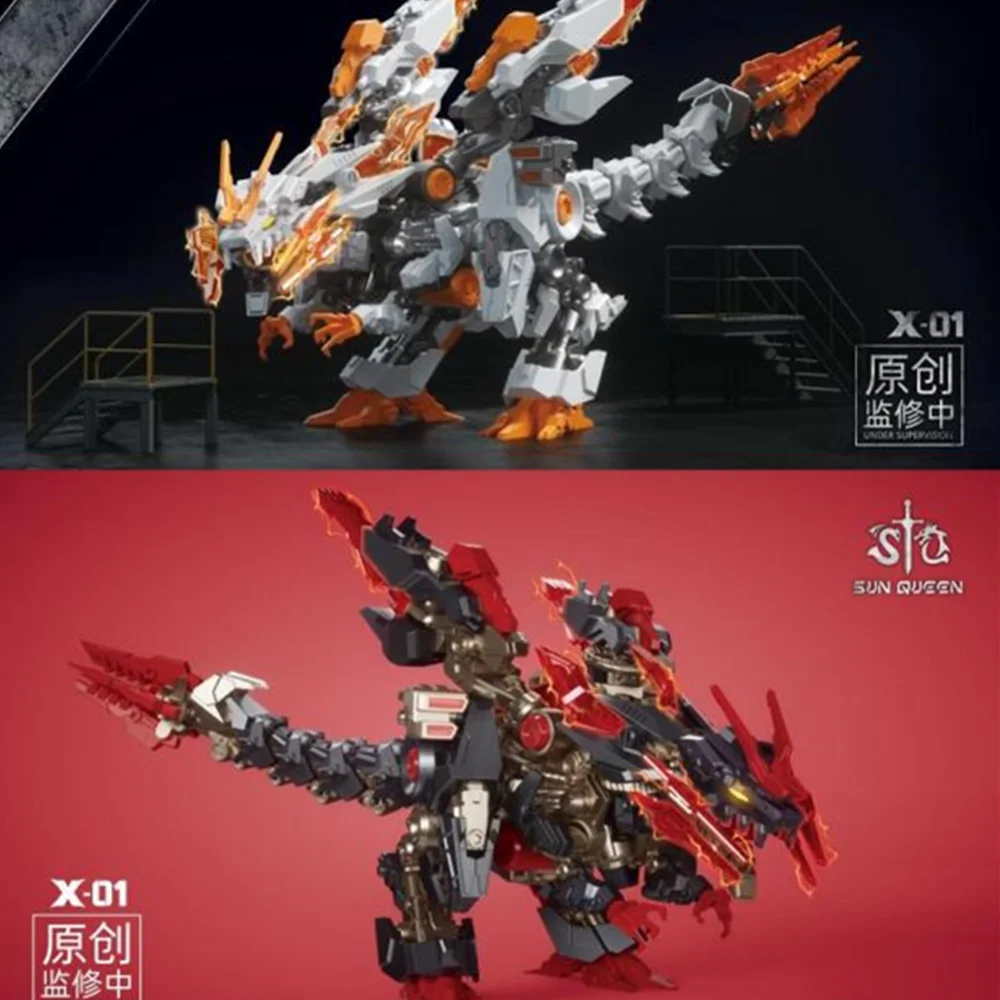 New Sun Queen Assemble Toy Model X-01 X01 Destiny ZOIDS Dinosaur Action Figure Robot Toys in stock